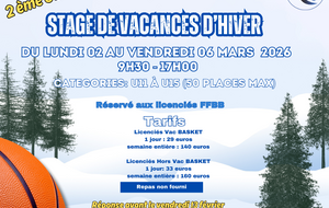 Stage d'hiver 2026 semaine 2 du 02 au 06 mars