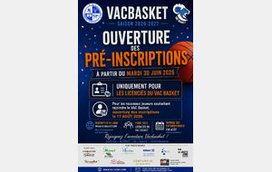 Pré-inscription Saison 2026/2027
