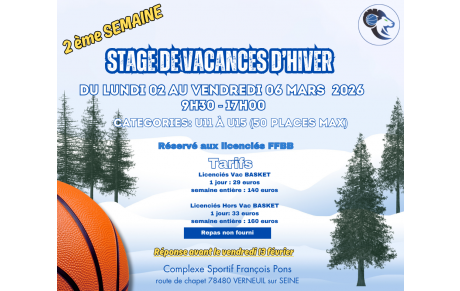 Stage d'hiver 2026 semaine 2 du 02 au 06 mars
