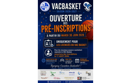 Pré-inscription Saison 2026/2027